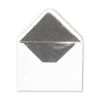 4.49 x 6.38 " White Silver-lined Wallet Gummed 80lb Envelopes